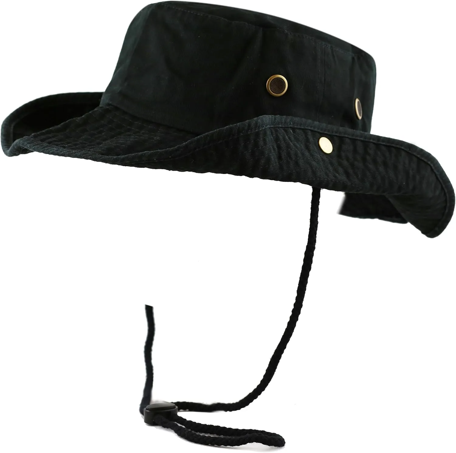 The Hat Depot Cotton Stone-Washed Safari Wide Brim Foldable Double-Sided Sun Boonie Bucket Hat