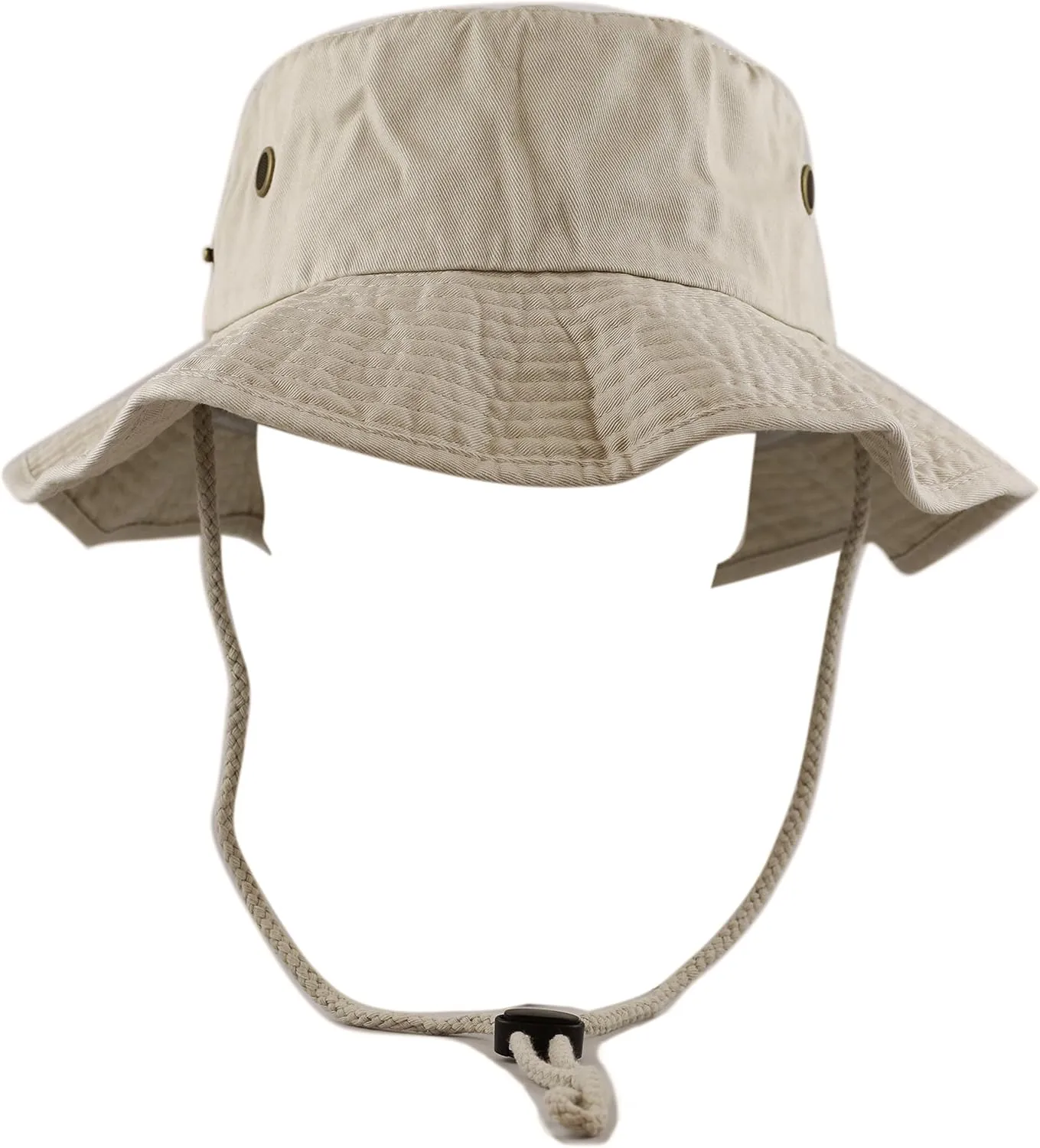 The Hat Depot Cotton Stone-Washed Safari Wide Brim Foldable Double-Sided Sun Boonie Bucket Hat
