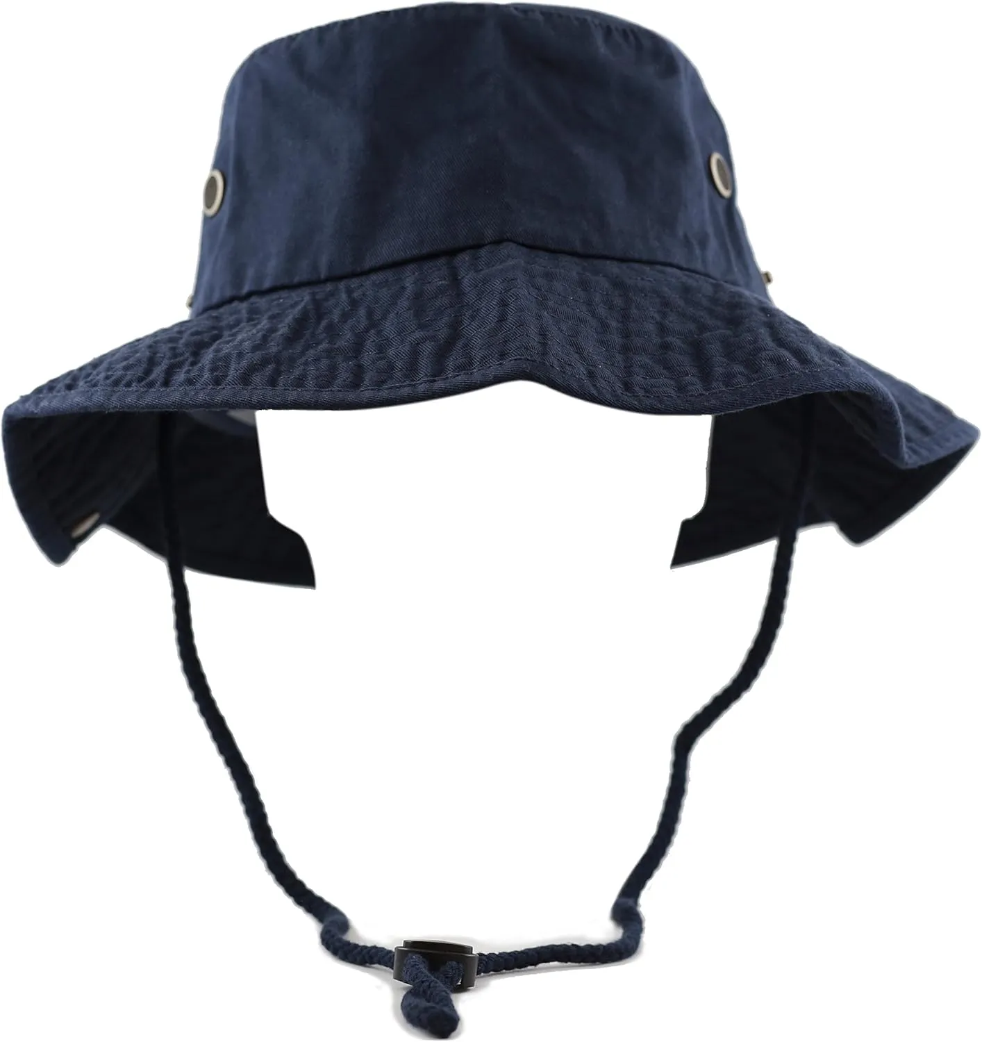 The Hat Depot Cotton Stone-Washed Safari Wide Brim Foldable Double-Sided Sun Boonie Bucket Hat