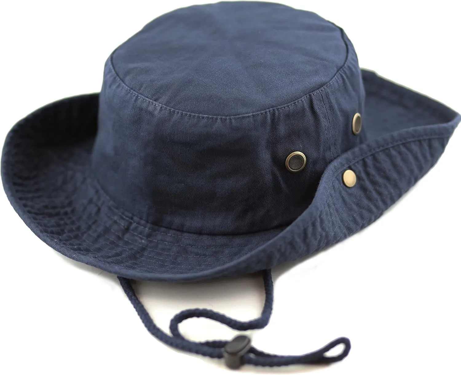 The Hat Depot Cotton Stone-Washed Safari Wide Brim Foldable Double-Sided Sun Boonie Bucket Hat