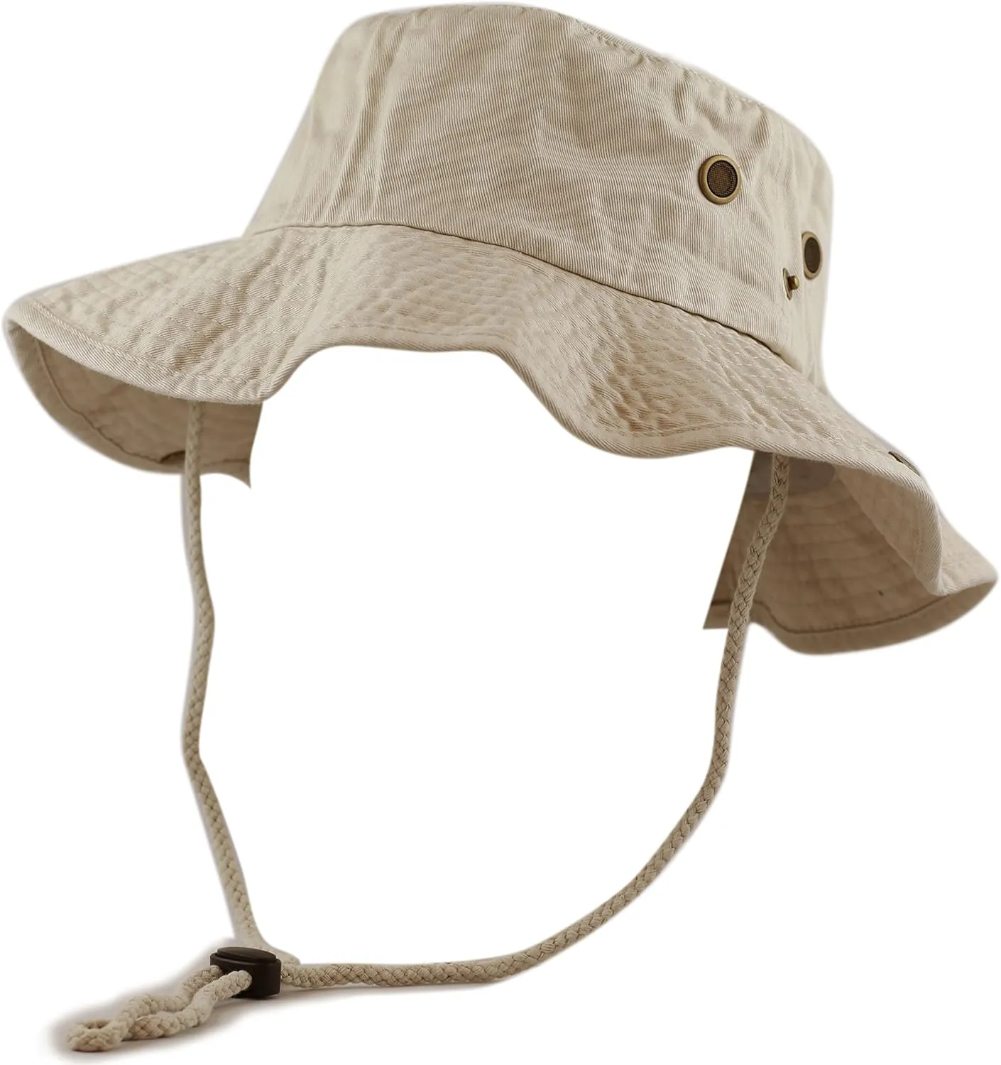 The Hat Depot Cotton Stone-Washed Safari Wide Brim Foldable Double-Sided Sun Boonie Bucket Hat
