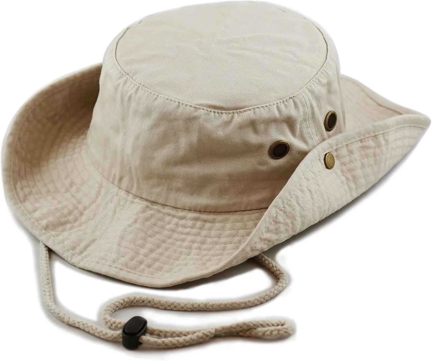 The Hat Depot Cotton Stone-Washed Safari Wide Brim Foldable Double-Sided Sun Boonie Bucket Hat