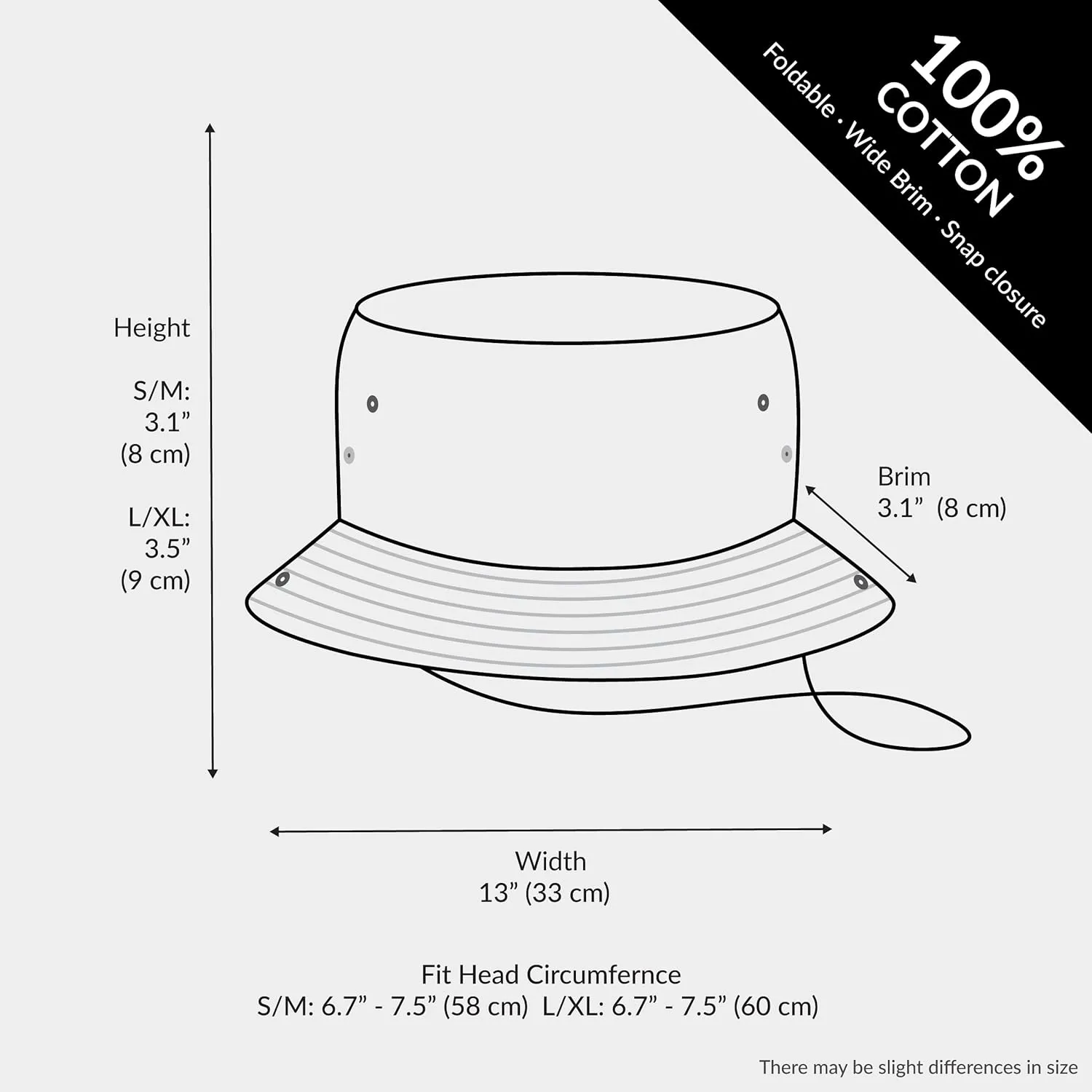 The Hat Depot Cotton Stone-Washed Safari Wide Brim Foldable Double-Sided Sun Boonie Bucket Hat