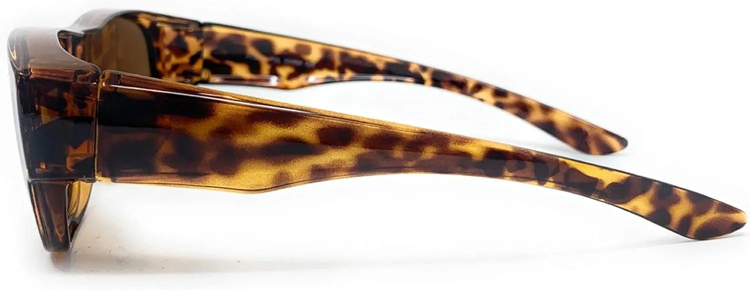 The Mirrored Fit Over Glasses, OTG, Polarized Unisex Wrap-Around Sunglasses for Men and Women