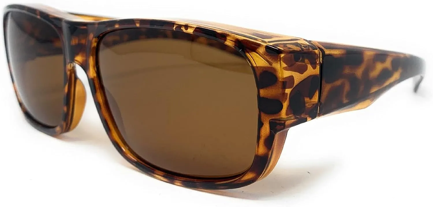 The Mirrored Fit Over Glasses, OTG, Polarized Unisex Wrap-Around Sunglasses for Men and Women