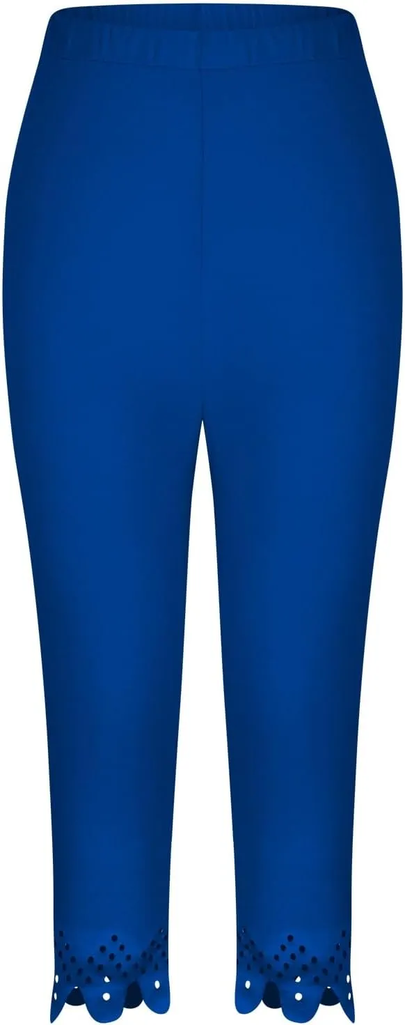 Thick High Waist Yoga Pants Length Capri Leggings 2024 Summer Cropped Pants Casual Solid Comfy Capris Casual Knee