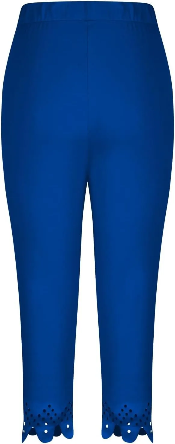 Thick High Waist Yoga Pants Length Capri Leggings 2024 Summer Cropped Pants Casual Solid Comfy Capris Casual Knee