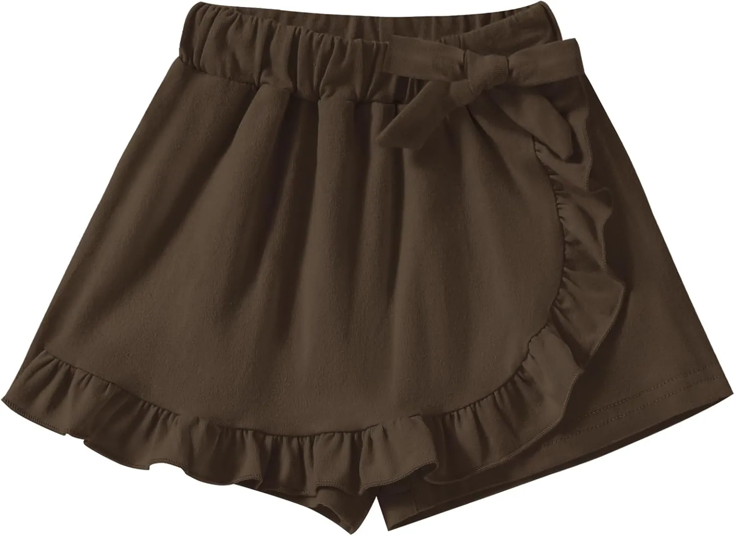 Toddler Baby Girls Skorts Skirt Little Girls Ruffle Flying Skirts Front Hem Solid Casual Stretch Skort for Baby Girls