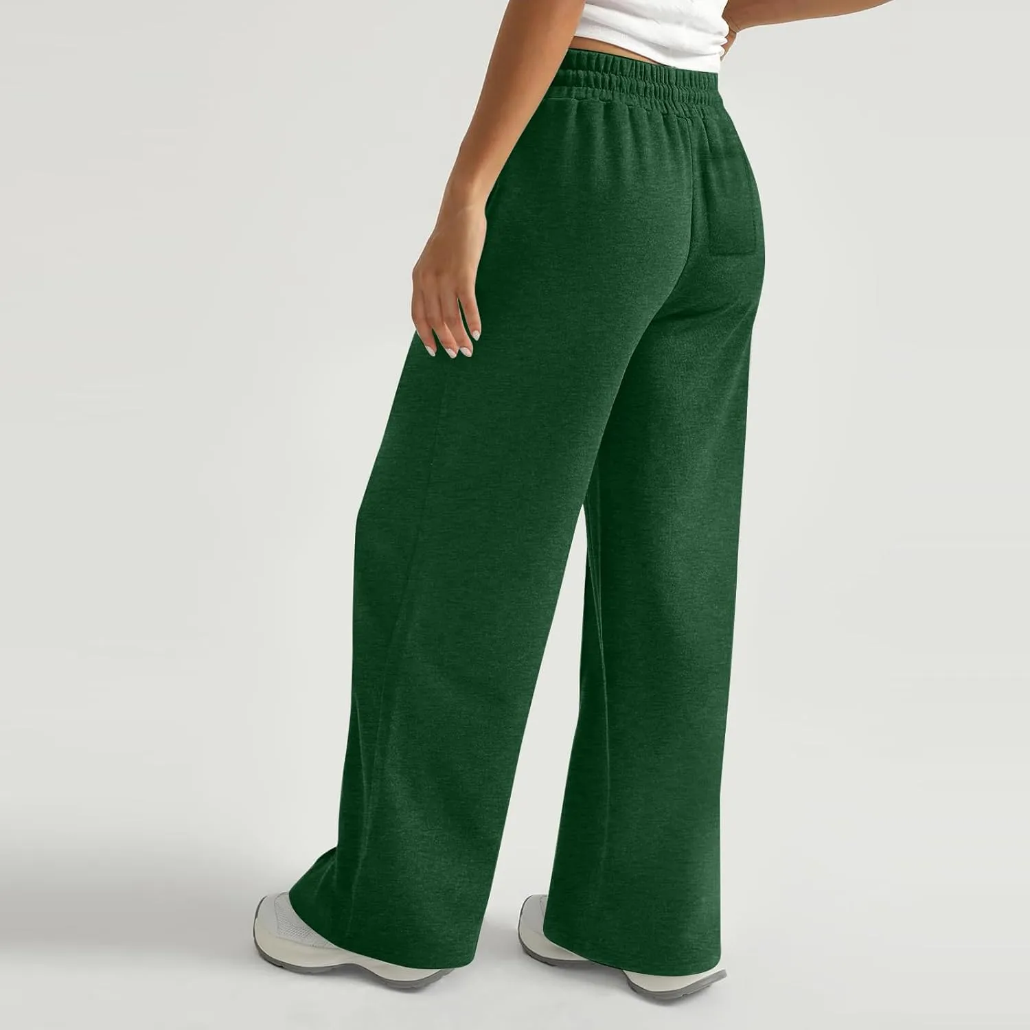Track Pants for Women Baggy High Waisted Wide Leg Sweatpants Oversized Lightweight Lounge Pants with Pockets