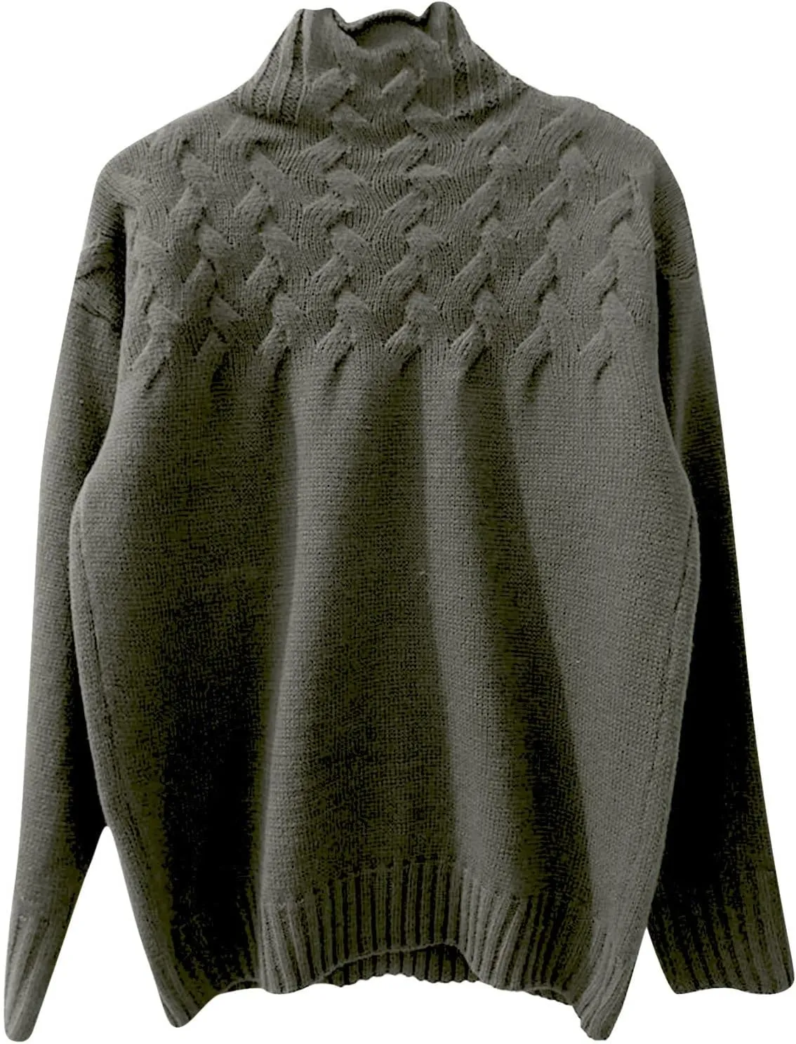 Turtleneck Sweaters for Women Pleated Front Sweatshirts Long Sleeve Crewneck Hoodies 2024 Fall Winter Warm Pullover Top