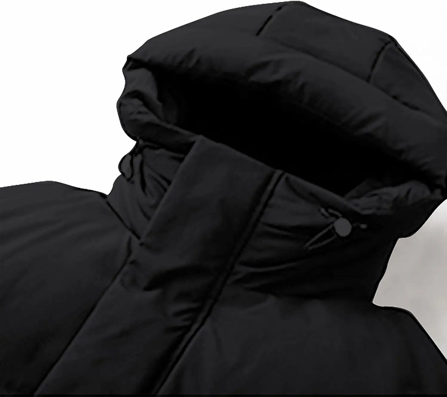 Unisex Mens Puffer Jacket Winter Thicken Waterproof Windproof Long Quilted Trench Coat Thermal Down Coats with Hood