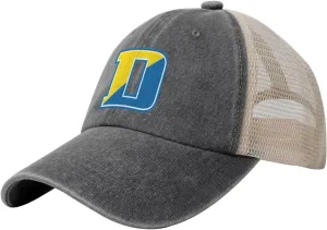 University of Delaware Logo Hat Adjustable Athletic Vintage Washed Distressed Mesh Baseball Cap