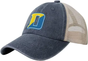 University of Delaware Logo Hat Adjustable Athletic Vintage Washed Distressed Mesh Baseball Cap