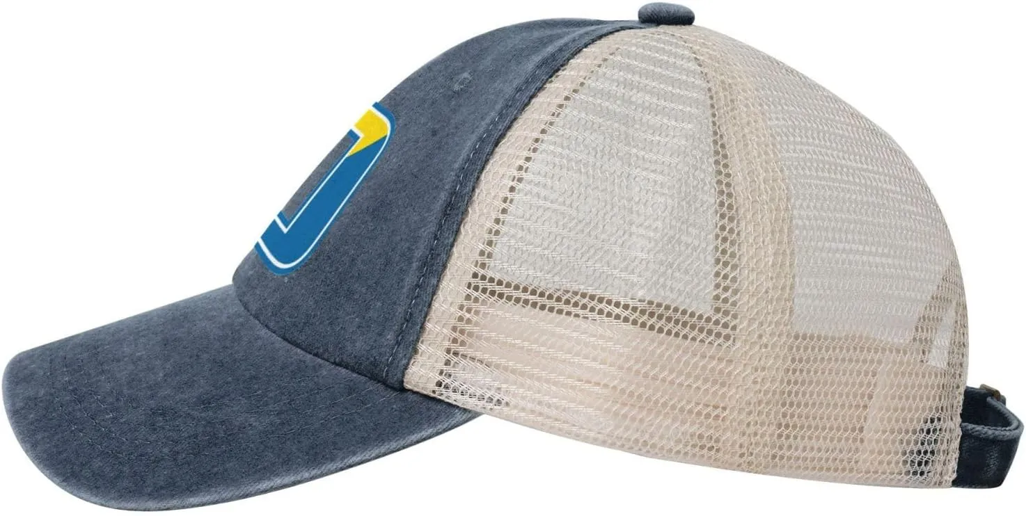 University of Delaware Logo Hat Adjustable Athletic Vintage Washed Distressed Mesh Baseball Cap