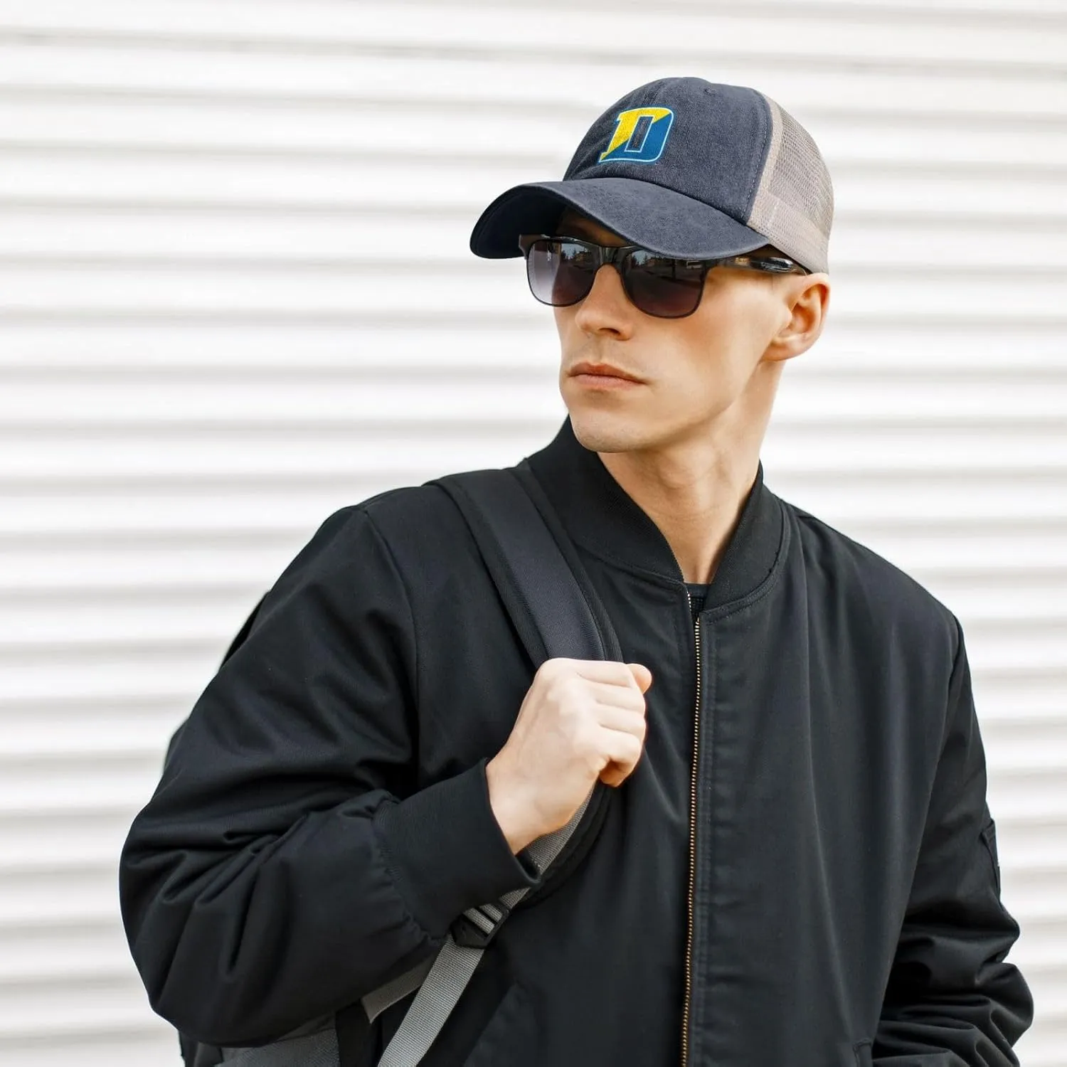 University of Delaware Logo Hat Adjustable Athletic Vintage Washed Distressed Mesh Baseball Cap
