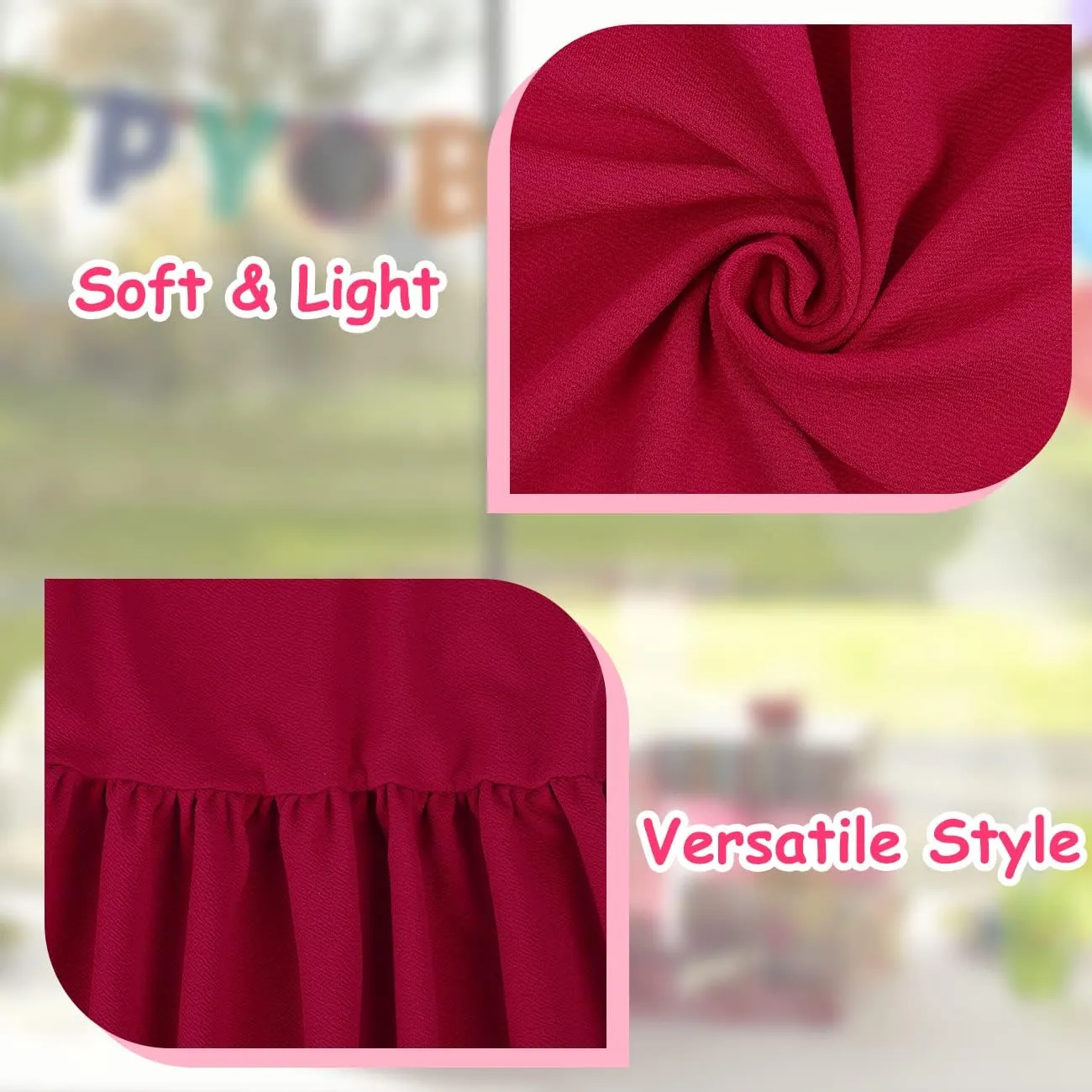 VASCHY Girls' Scallop-Detail Cutout-Sleeve A-Line Dress for Wedding/Birthday/Party Swing Twirly Summer Outfits Clothes Kids