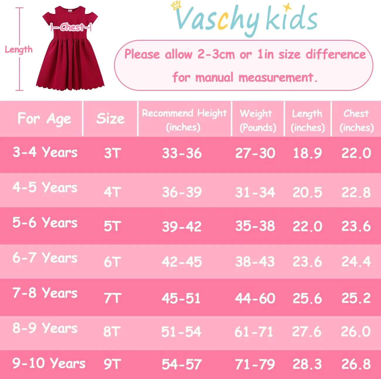 VASCHY Girls' Scallop-Detail Cutout-Sleeve A-Line Dress for Wedding/Birthday/Party Swing Twirly Summer Outfits Clothes Kids