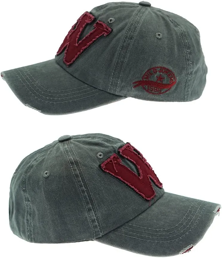 Vintage Baseball Cap 100% Cotton Trucker Hat Embroidered W Sunhat Retro Frayed Edge Outdoor Cap Unisex