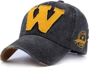 Vintage Baseball Cap 100% Cotton Trucker Hat Embroidered W Sunhat Retro Frayed Edge Outdoor Cap Unisex