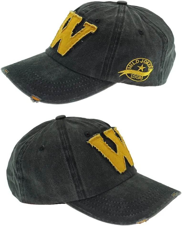 Vintage Baseball Cap 100% Cotton Trucker Hat Embroidered W Sunhat Retro Frayed Edge Outdoor Cap Unisex