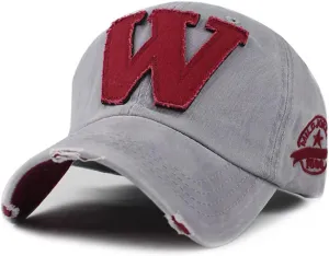 Vintage Baseball Cap 100% Cotton Trucker Hat Embroidered W Sunhat Retro Frayed Edge Outdoor Cap Unisex