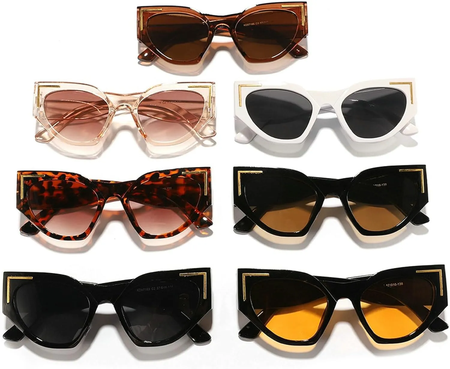 Vintage Cat Eye Sunglasses for Women Fashion Irregular Gradient Eyewear Shades Luxury Ladies Leopard Sun Glasses