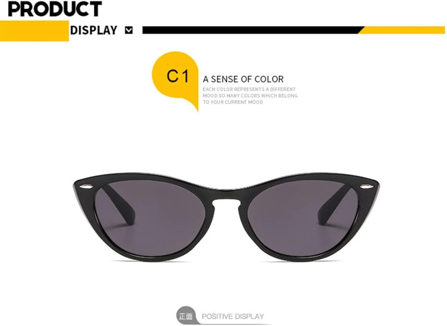 Vintage Cat Eye Sunglasses Women Sunglasses Black Frame Fashion Shades Eyewear Uv400