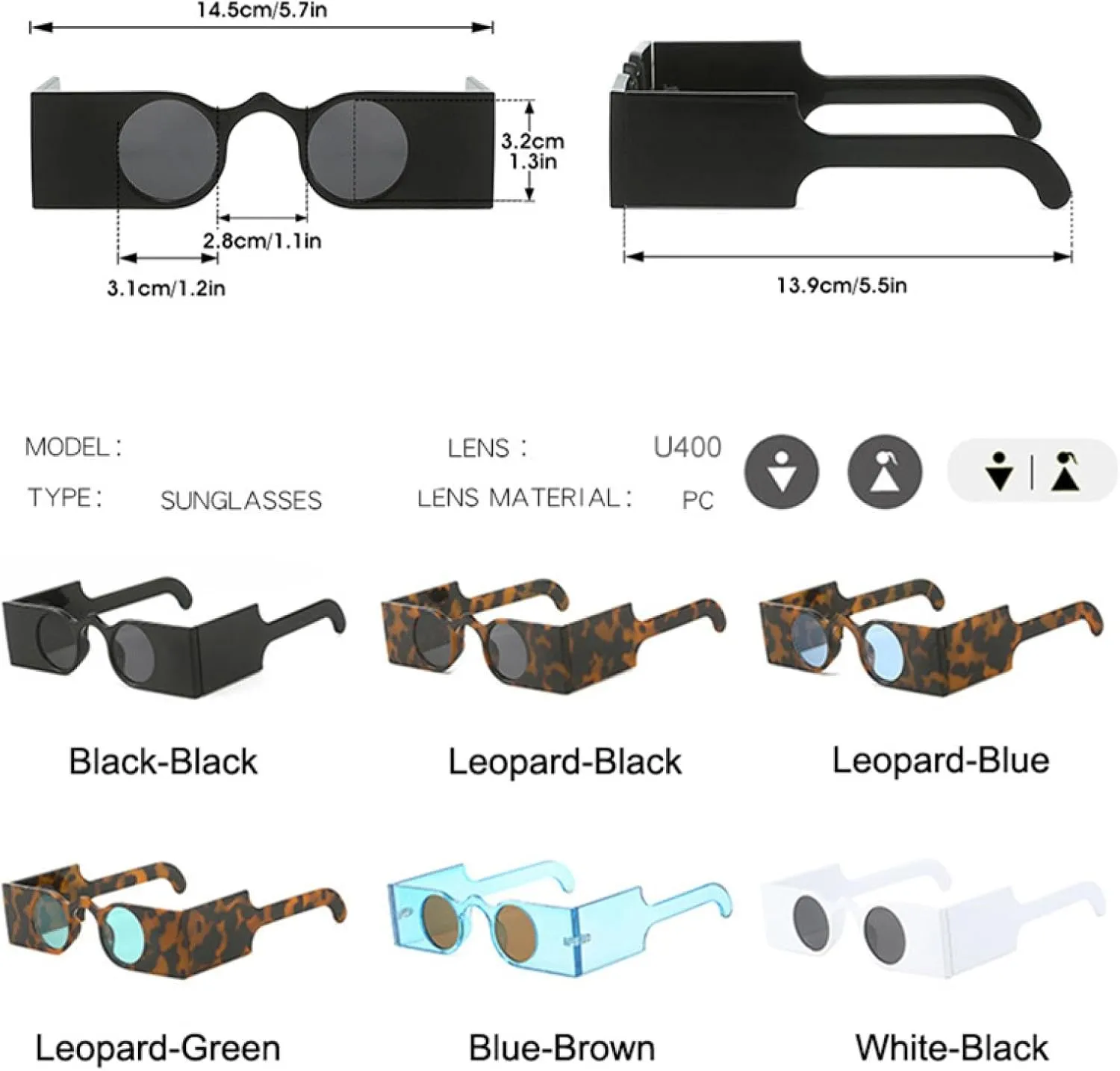 Vintage Punk Round Sunglasses for Women Retro Unique Fashion Wide Legs Uv400
