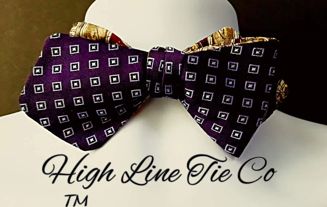 Vintage Reversible Silk Self-Tie Bow Tie