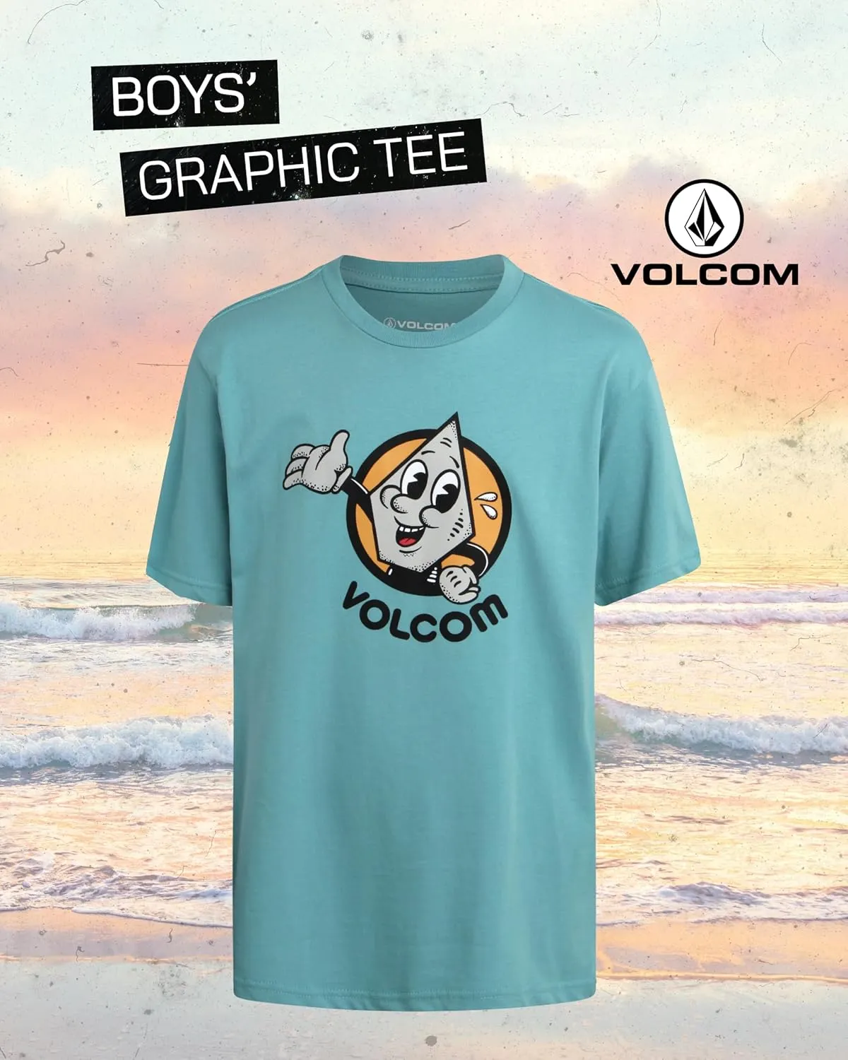 Volcom Boys T Shirt - Cotton Blend Short Sleeve Graphic Tees Casual Graphic T Shirts - Cool Shirts for Boys (Size 8-16)