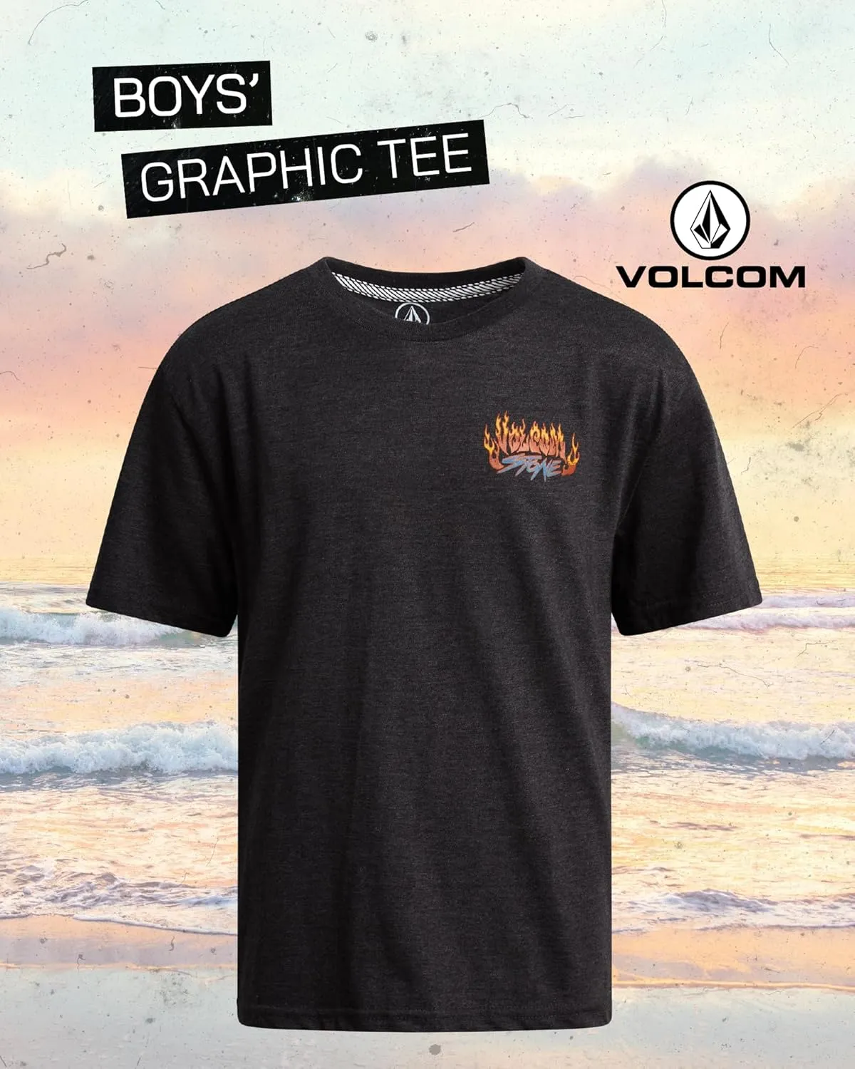 Volcom Boys T Shirt - Cotton Blend Short Sleeve Graphic Tees for Boys - Cool Casual Graphic T Shirts (Sizes: 8-16)