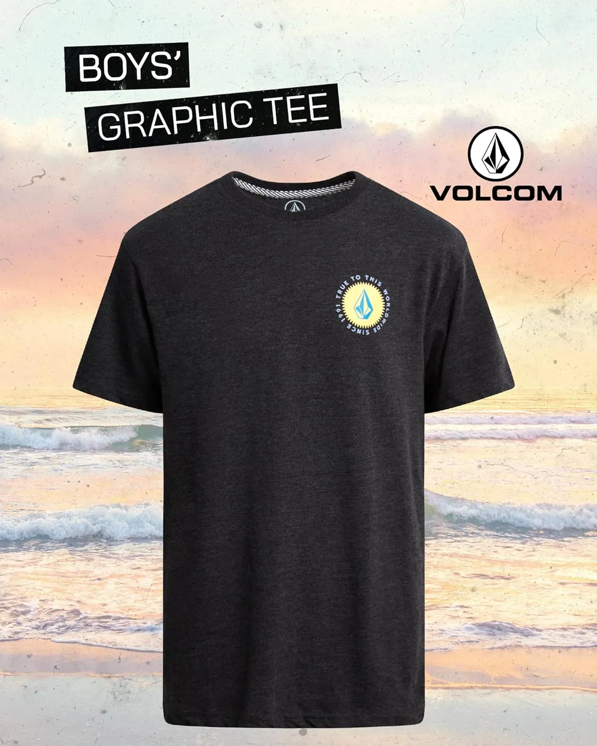 Volcom Boys T Shirt - Cotton Blend Short Sleeve Graphic Tees for Boys - Cool Casual Graphic T Shirts (Sizes: 8-16)