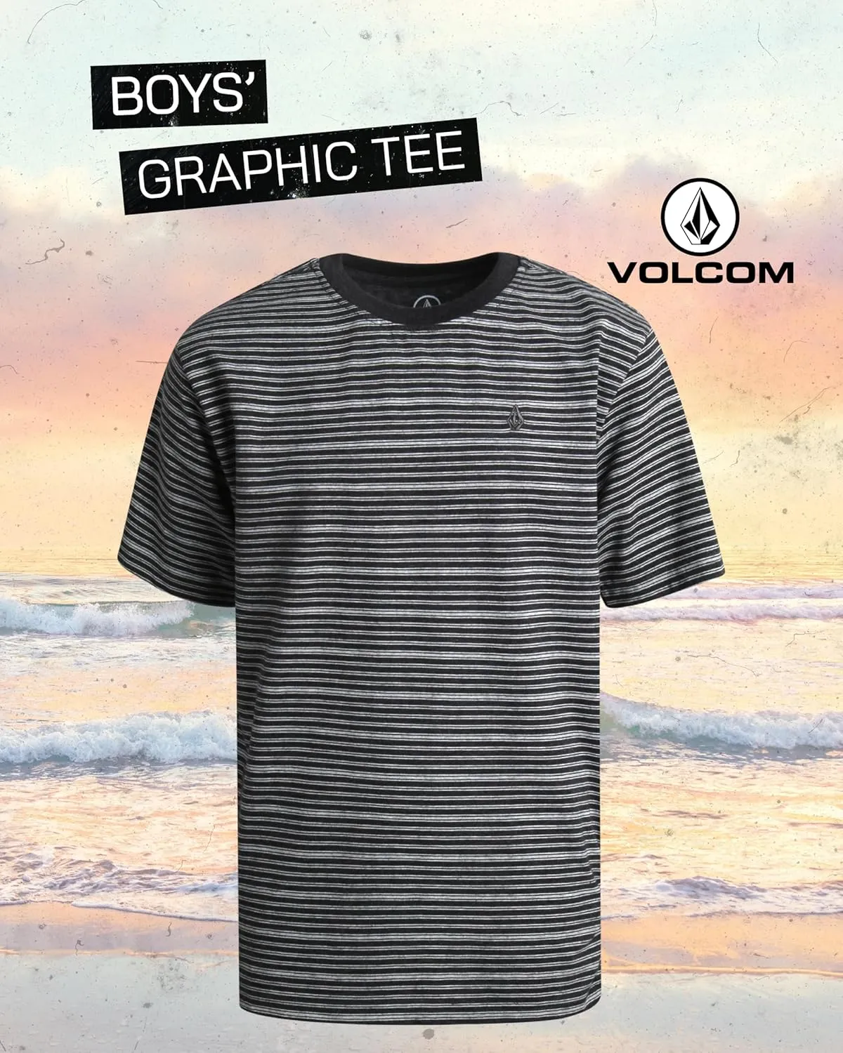 Volcom Boys T Shirt - Cotton Blend Short Sleeve Graphic Tees for Boys - Cool Casual Graphic T Shirts (Sizes: 8-16)