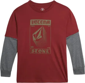 Volcom Boys' Two-Fer Shirt - Pullover Crewneck Long Sleeve Shirt - Stylish Logo Graphic Tee for Boys (Size: 8-20)