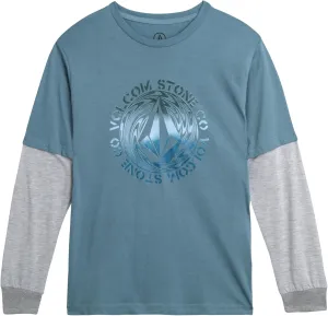 Volcom Boys' Two-Fer Shirt - Pullover Crewneck Long Sleeve Shirt - Stylish Logo Graphic Tee for Boys (Size: 8-20)