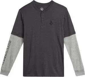 Volcom Boys' Two-Fer Shirt - Pullover Crewneck Long Sleeve Shirt - Stylish Logo Graphic Tee for Boys (Size: 8-20)