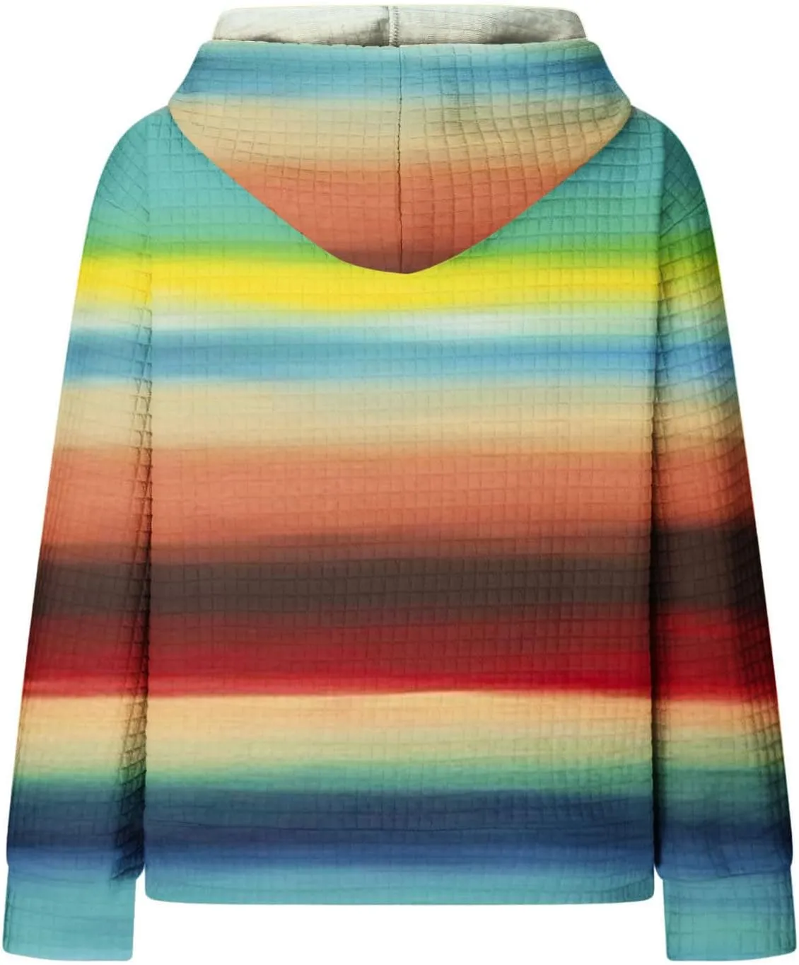 Waffle Knit Hoodies for Women Trendy Oversized Sweatshirts Fall Winter Causal Drawstring Preppy Pullover Sweaters