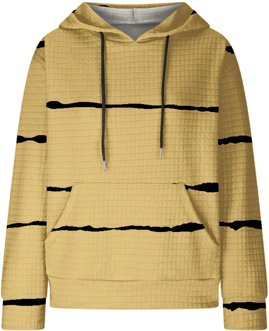 Waffle Knit Hoodies for Women Trendy Oversized Sweatshirts Fall Winter Causal Drawstring Preppy Pullover Sweaters