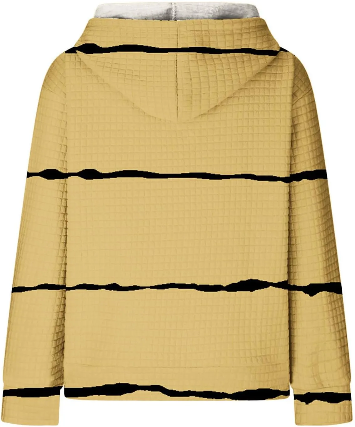 Waffle Knit Hoodies for Women Trendy Oversized Sweatshirts Fall Winter Causal Drawstring Preppy Pullover Sweaters