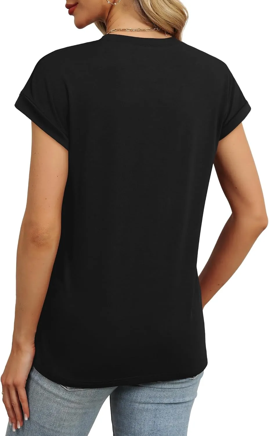 WEESO Womens Summer Tops Trendy 2025 Cap Sleeve T Shirts Crew Neck Pleated Front Clothes Fashion