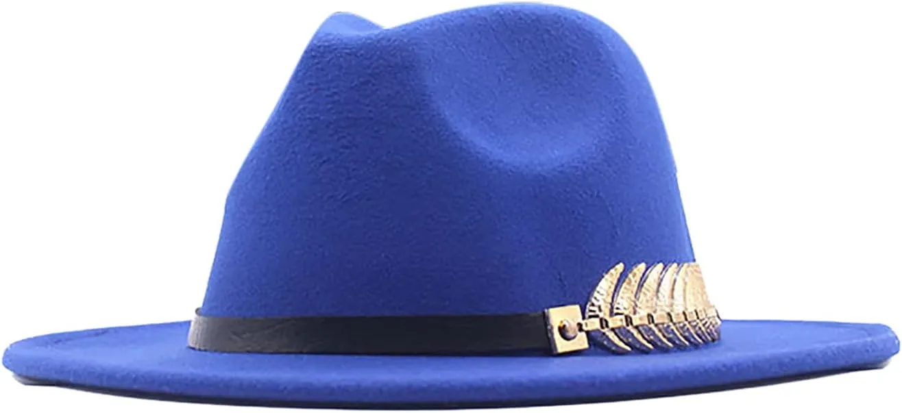 Wide Brim Fedora Hats for Men Women Panama Rancher Hat Classic British Style Ladies Fedora Jazz Hat