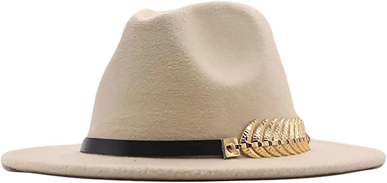Wide Brim Fedora Hats for Men Women Panama Rancher Hat Classic British Style Ladies Fedora Jazz Hat