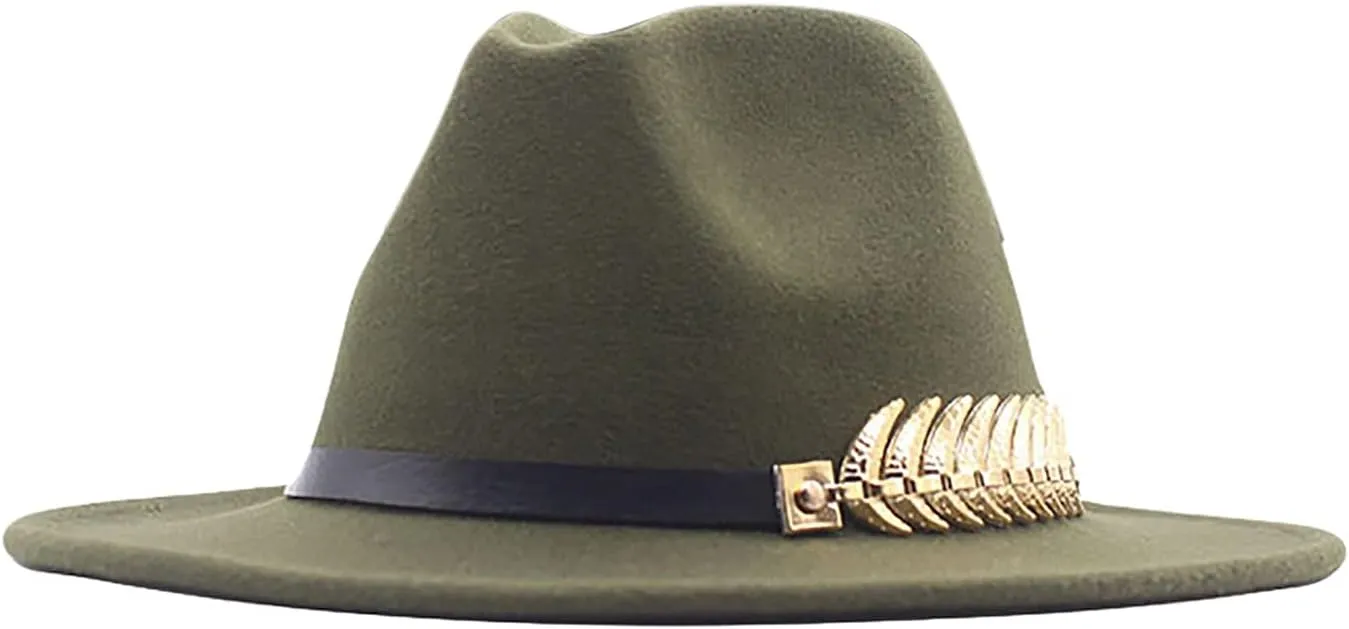 Wide Brim Fedora Hats for Men Women Panama Rancher Hat Classic British Style Ladies Fedora Jazz Hat