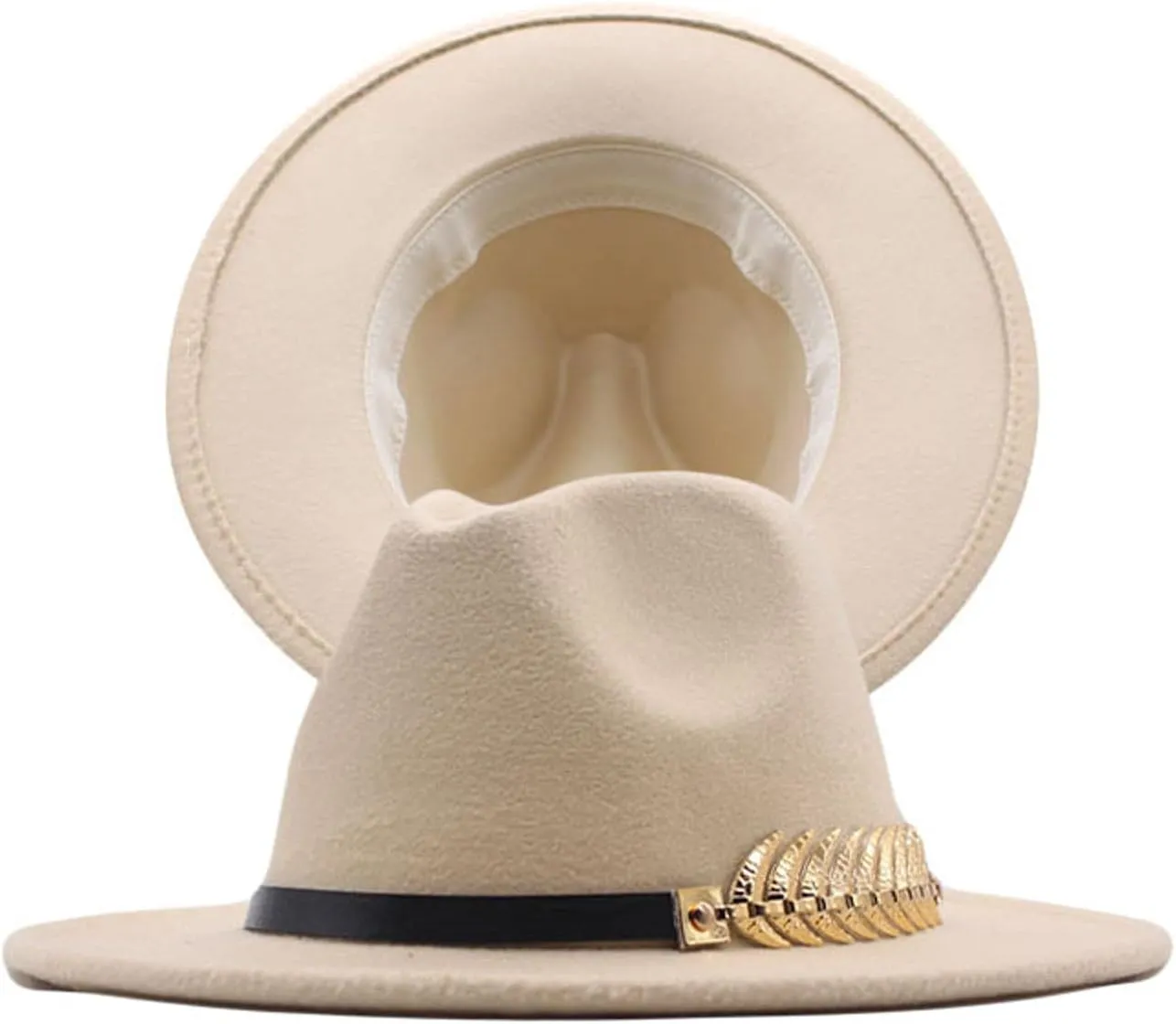 Wide Brim Fedora Hats for Men Women Panama Rancher Hat Classic British Style Ladies Fedora Jazz Hat