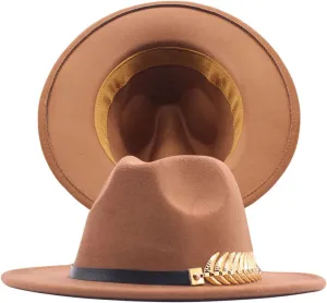 Wide Brim Fedora Hats for Men Women Panama Rancher Hat Classic British Style Ladies Fedora Jazz Hat