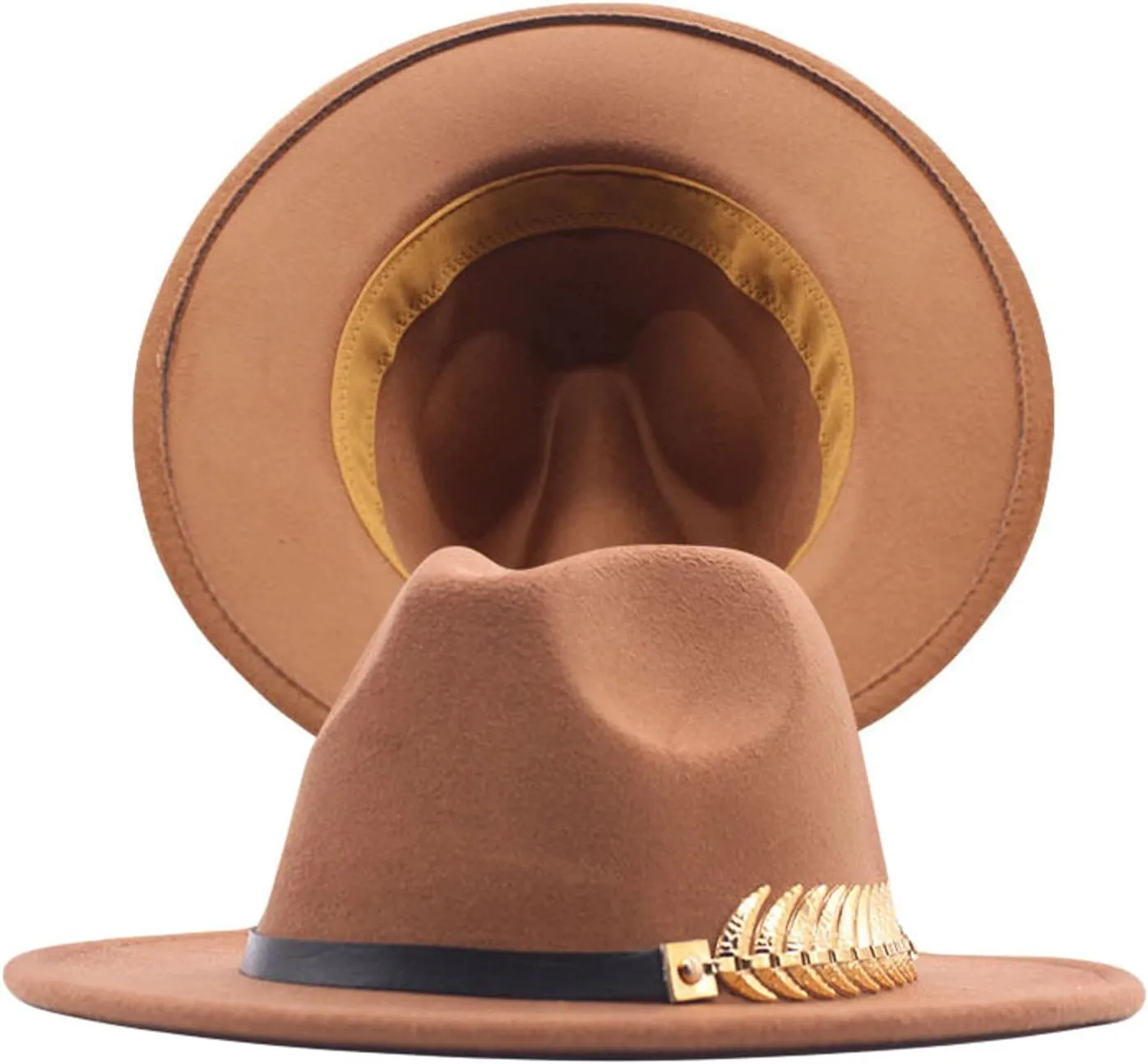 Wide Brim Fedora Hats for Men Women Panama Rancher Hat Classic British Style Ladies Fedora Jazz Hat