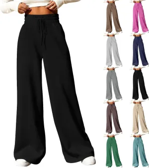 Wide Leg Sweatpants Women Baggy Drawstring High Waisted Lounge Pants Oversized Casual Soft Joggers with Pockets