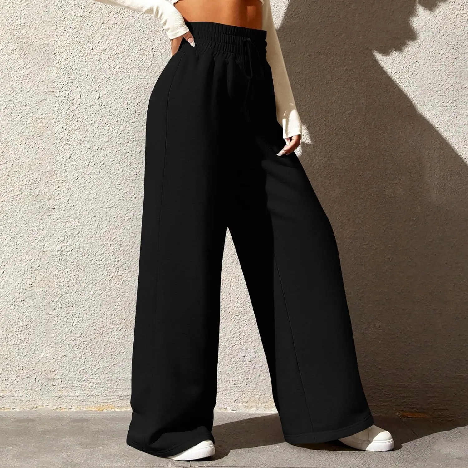 Wide Leg Sweatpants Women Baggy Drawstring High Waisted Lounge Pants Oversized Casual Soft Joggers with Pockets