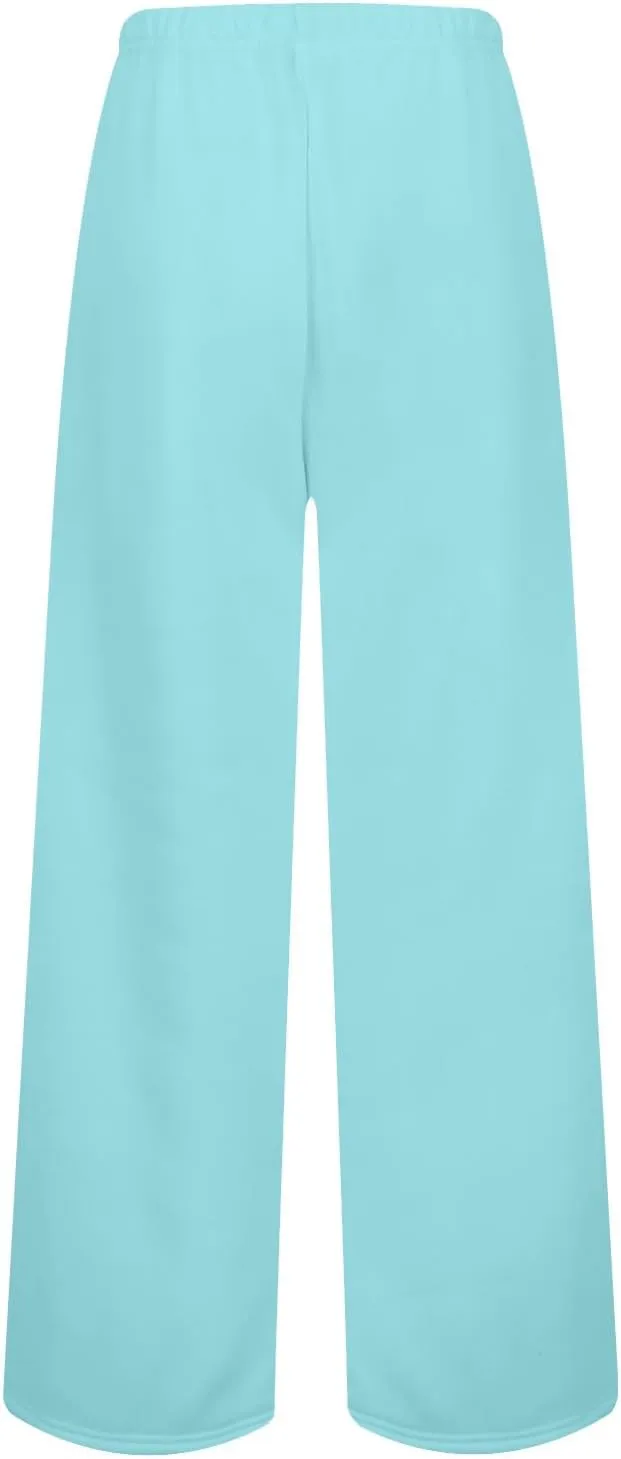 Wide Leg Sweatpants Women Low Rise Baggy Fleece Pants Y2k Drawstring Lounge Pants with Pockets Workout Athletic Pants