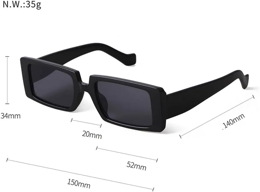 Wide Rectangle Sunglasses Women Transparent Frame Flat Top Clear Lens Sun Glasses Shades Fashion Female